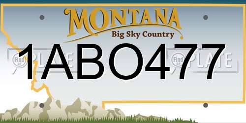 1ABO477 Montana License Plate