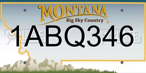 1ABQ346 Montana License Plate