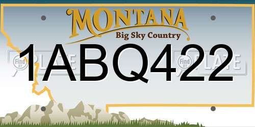 1ABQ422 Montana License Plate