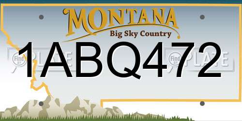 1ABQ472 Montana License Plate
