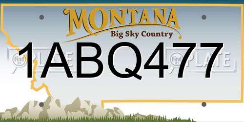1ABQ477 Montana License Plate