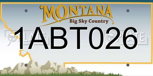 1ABT026 Montana License Plate