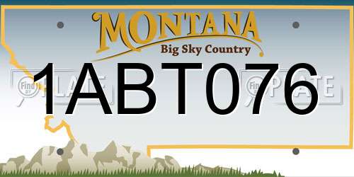 1ABT076 Montana License Plate