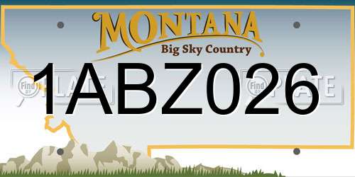 1ABZ026 Montana License Plate