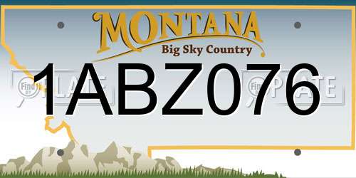 1ABZ076 Montana License Plate