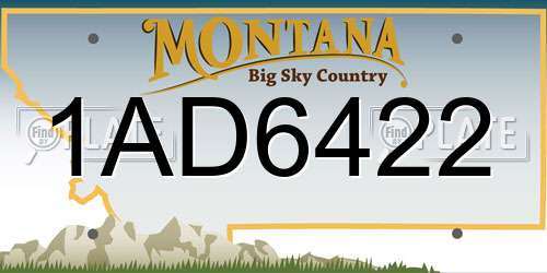 1AD6422 Montana License Plate