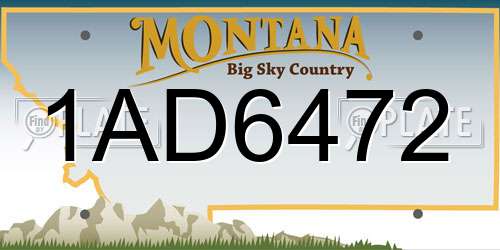 1AD6472 Montana License Plate