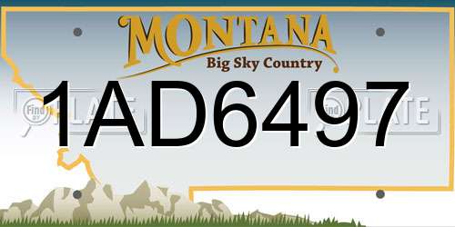 1AD6497 Montana License Plate