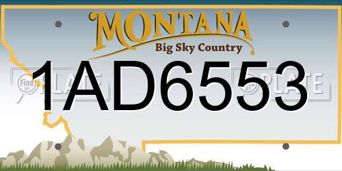1AD6553 Montana License Plate