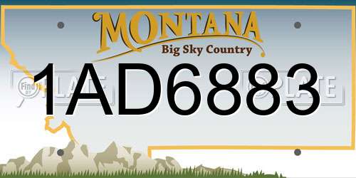 1AD6883 Montana License Plate