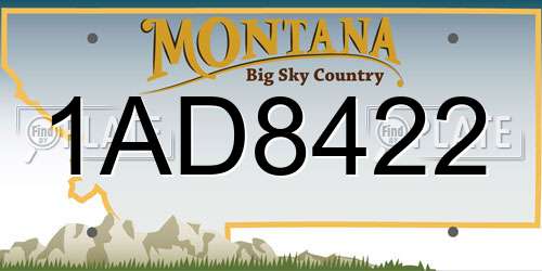 1AD8422 Montana License Plate
