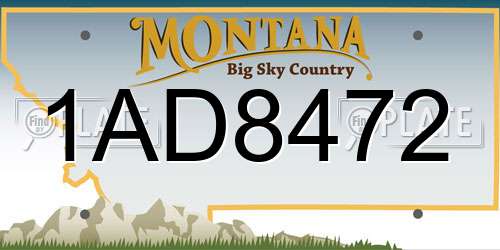 1AD8472 Montana License Plate