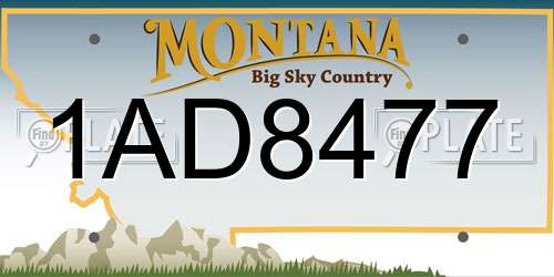 1AD8477 Montana License Plate
