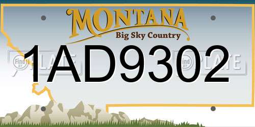 1AD9302 Montana License Plate
