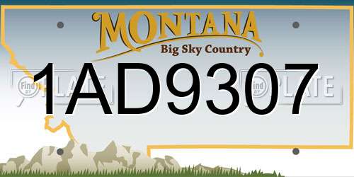 1AD9307 Montana License Plate