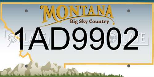 1AD9902 Montana License Plate