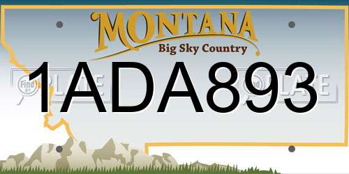 1ADA893 Montana License Plate
