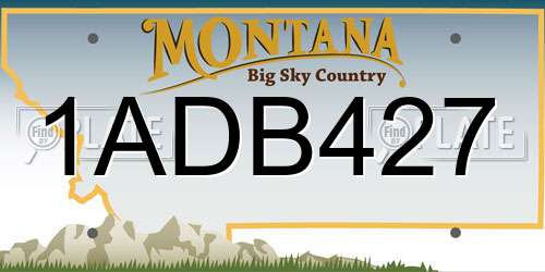 1ADB427 Montana License Plate