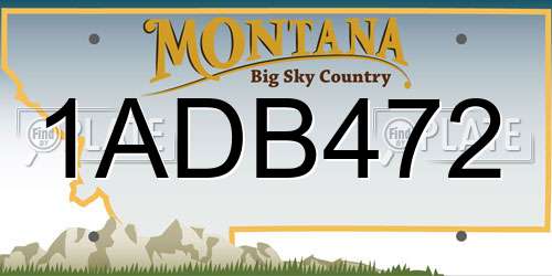1ADB472 Montana License Plate