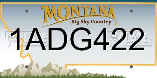 1ADG422 Montana License Plate