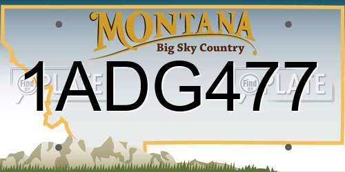 1ADG477 Montana License Plate
