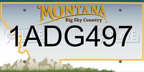 1ADG497 Montana License Plate