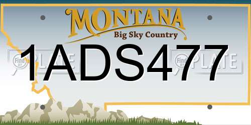 1ADS477 Montana License Plate