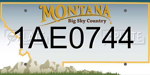 1AE0744 Montana License Plate