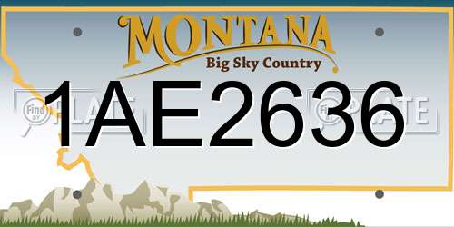 1AE2636 Montana License Plate