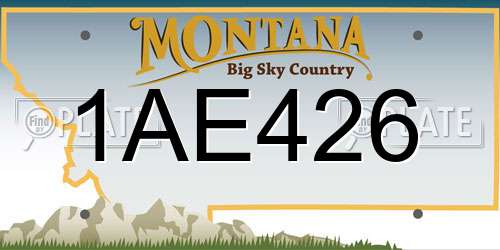 1AE426 Montana License Plate