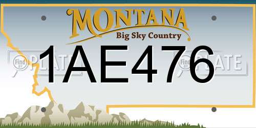 1AE476 Montana License Plate