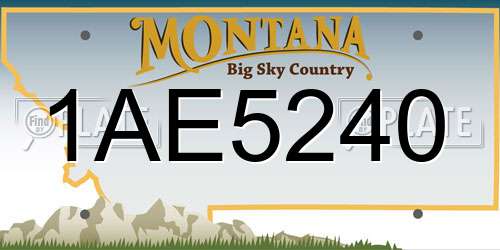 1AE5240 Montana License Plate