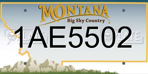 1AE5502 Montana License Plate