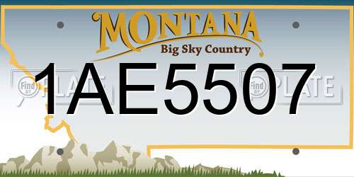 1AE5507 Montana License Plate