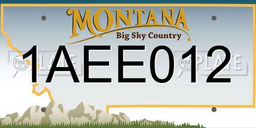 1AEE012 Montana License Plate