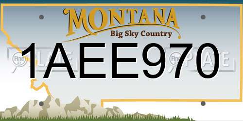 1AEE970 Montana License Plate
