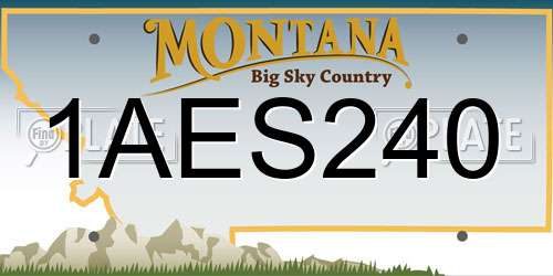 1AES240 Montana License Plate