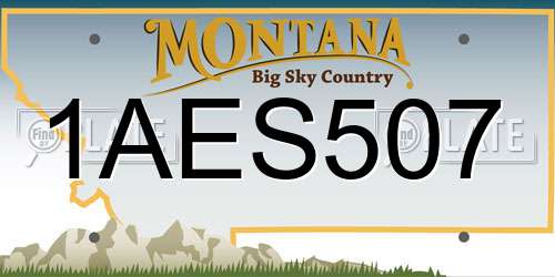 1AES507 Montana License Plate