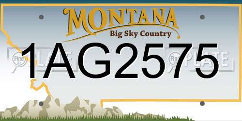 1AG2575 Montana License Plate