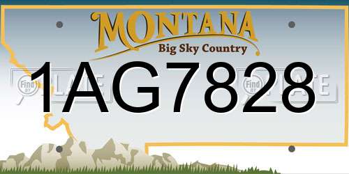 1AG7828 Montana License Plate