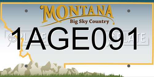 1AGE091 Montana License Plate