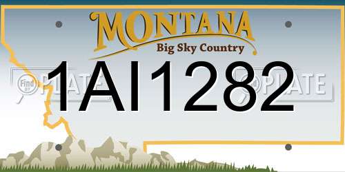1AI1282 Montana License Plate