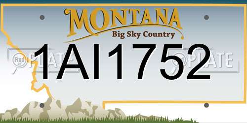 1AI1752 Montana License Plate