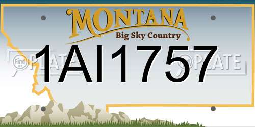 1AI1757 Montana License Plate