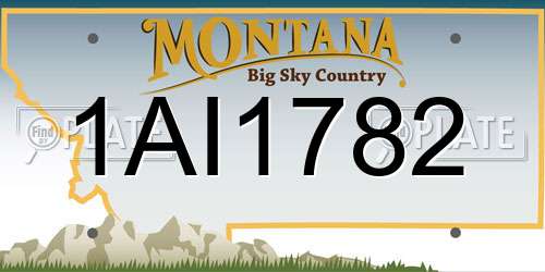1AI1782 Montana License Plate