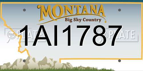 1AI1787 Montana License Plate