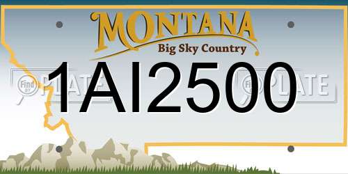 1AI2500 Montana License Plate