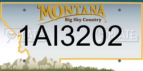 1AI3202 Montana License Plate