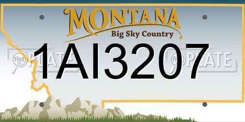 1AI3207 Montana License Plate