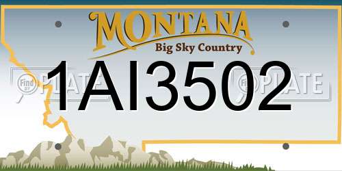 1AI3502 Montana License Plate